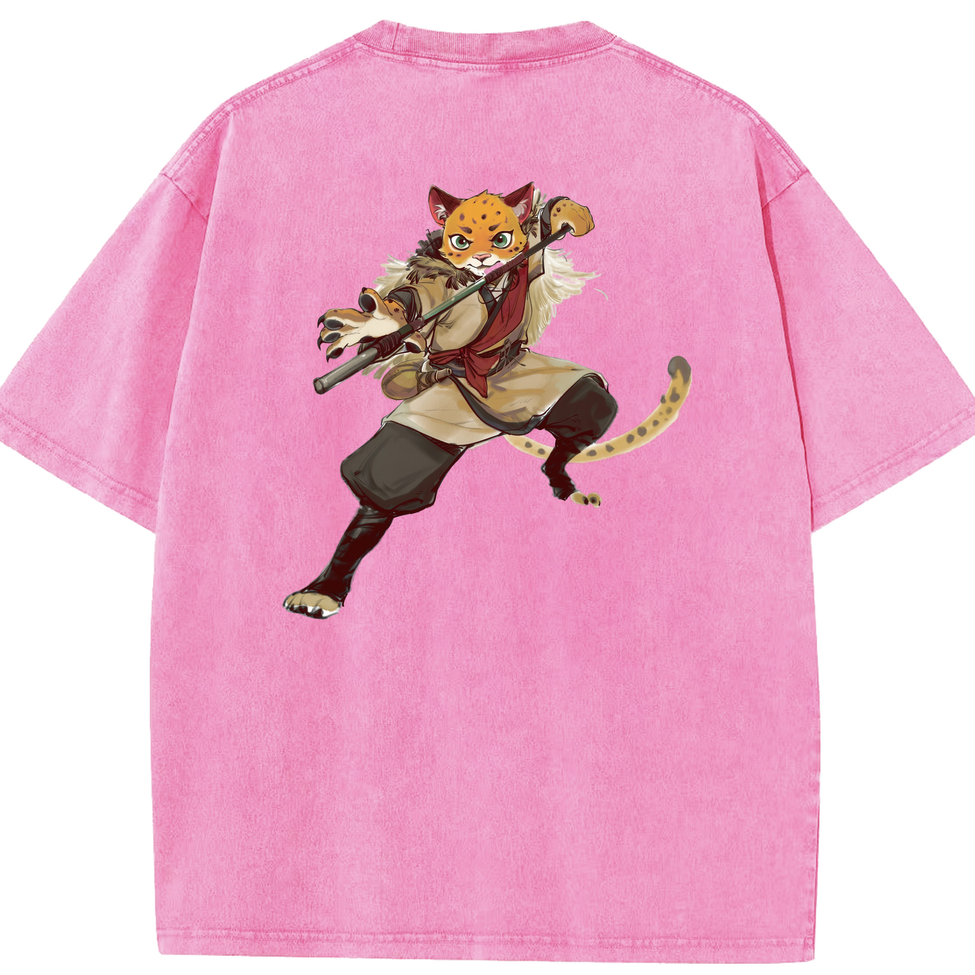 （画像用） Ne Zha 2 ナタ 魔童の大暴れ 綿100% ヴィンテージ風 半袖Tシャツ（背面プリント）